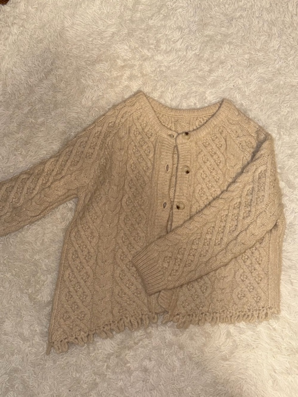 Zara Cream Chunky Knit Cardigan
